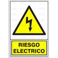 SEÑAL RIESGO ELECTRICO ADHESIVA 105*105 MMM 